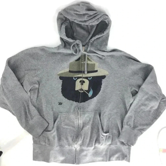 Bad Smokey the Bear hoodie- with lit match. - Picture 5 of 6